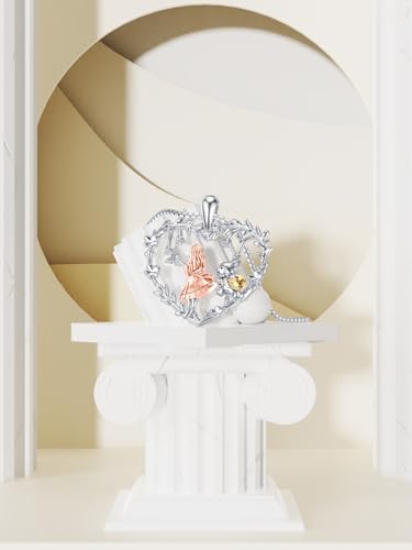 Dorunmo Alice In Pendant Necklace Sterling Silver Tree of Life Wonderland Cat Necklace Birthday Christmas Alice Jewelry Gifts for Women3