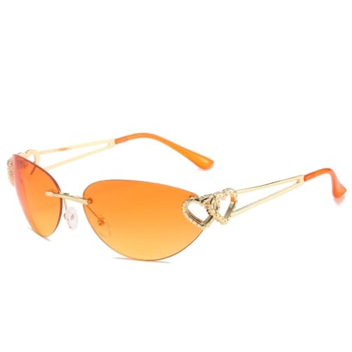 Fashion Punk Sunglasses Women Men Mirror Eyewear Aesthetic Goggles Heart Decoration Uv400