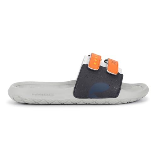 Image of CHUPPS Mi Ace Orange Navy Drift Orthopedic Slippers | Soft Footpharma Footbed | Breathable Ventilation Holes | Lightweight Flip Flops | Anti-Skid Chappals for Everyday For Mens