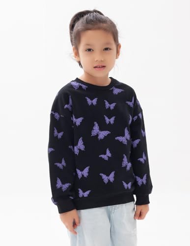 Image of BINIDUCKLING Baby Girl Rainbow Sweatshirt for Girls Long Sleeve Shirt 18 Months-6 Years