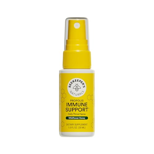 Image of Propolis Throat Spray by Beekeeper's Naturals - 95% Bee Propolis Extract, Natural Immune Support & Sore Throat Relief - Antioxidants, Keto, Paleo, Gluten-Free (1.0 oz)(Pack of 1)