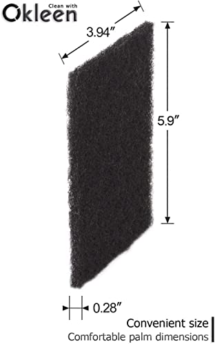 Image of Delicate Scour Pads. Made in Europe. 12 Pack, 4 x 6 Inch Odorless General Purposes Scouring Scrubbers for Cleaning Dishes, Cutlery, Kitchen, Household & Outdoor Things (Black)