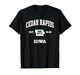 Cedar Rapids Iowa IA Vintage State Athletic Style T-Shirt