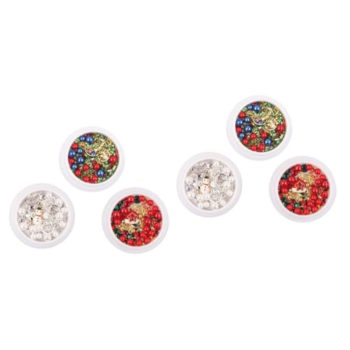 Healeved Boxen Weihnachtsnägel Strass Mischungen Schneeflocken Nail Art Dekoration Glitzer