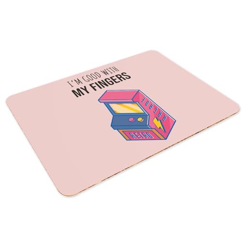 Sets de table rose rétro gaming grand format avec dessous en liège lot de 4 - 3