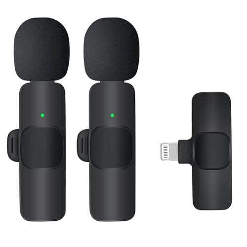LOGIS.ARGEN, J.O.L Microfone de lapela sem fio Wirecast K9 Microfone de lapela dupla - versátil para iPhone - ideal para podcast, transmissão, karaokê, discurso, chamadas de conferência e muito mais