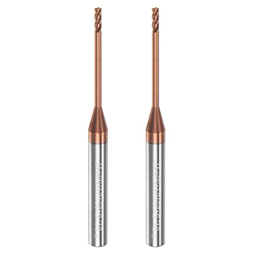 Image of sourcing map 2pcs Square Nose End Mill 4mm Shank 1.5mm x 20mm AlTiSin Coated Solid Carbide Long Reach Extended Neck 4 Flutes CNC Router Bit Milling Cutter for Stainless Steel Hardened Steel