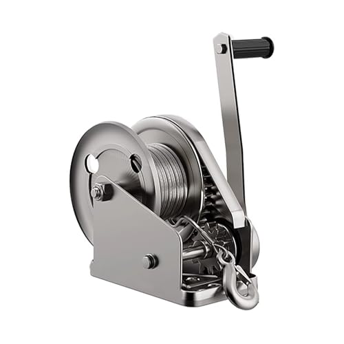 Winche manual de 1100kg con cuerda de 10m y gancho acero inox