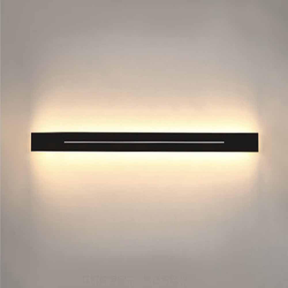 HPTHLY Led Linear Wall Sconce Vanity Wall Light Bar Minimalist Wall Lamp Living Room Sconces Wall Lighting Long Strip Wall Lamps For Bedroom Hallway Indoor Wall Wash L(Svart-60Cm)
