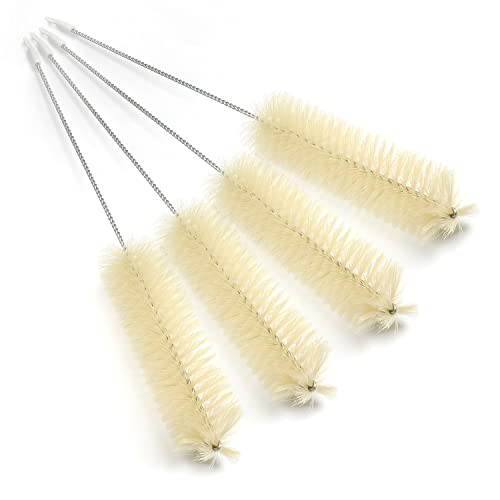 Utoolmart ロングチューブブラシ カップブラシ 試験管ブラシ 細口瓶洗浄ブラシ ストロー 注ぎ口用ブラシ キーボード ロングチューブブラシ 全長40cm