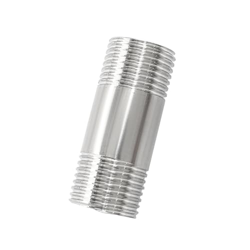 Coufce NPT 1/2 Male Threaded Pipe Fitting Stainless Steel Pipe Nipple Conduit Hose Adapter Shower Head Extension Arm Malleable Nipple Tube Sleeve Extension Connector(2 Inches Length） - Thumbnail 5