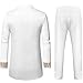 LucMatton Men's 2 Piece Outfits Long-Sleeve Button-Down African Dashiki Shirts and Pants Set Gold Foil Print Suits White Gold XX-Large