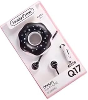 سماعات الدونات اللطيفة! جودة صوت استريو، وراحة تدوم طوال اليوم، متوافقة مع آيفون وأندرويد! متوافقة مع جميع الأجهزة ذات منفذ 3.5 ملم! ( اسود )