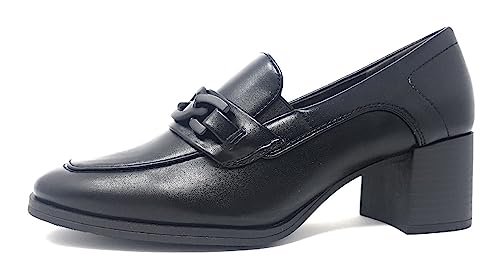 Jana Dam Softline 8-24470-41 bekväm multibredd bekväm sko damsko med kedja klassiska affärspumps, svart, 39 EU Weit