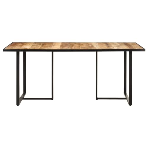 Mesa de comedor de madera de mango 180x90 cm con patas de hierro 3