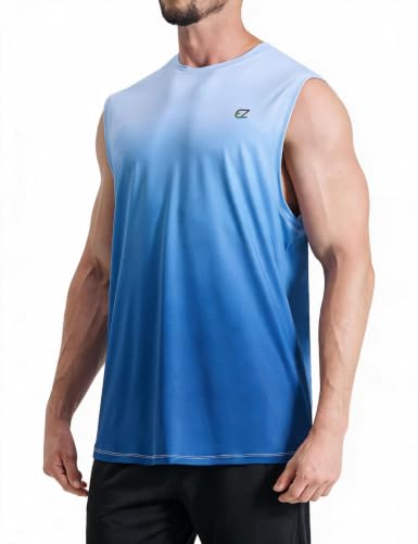 Image of EZRUN Men's Workout Sleeveless Shirts Quick Dry Muscle Swim Shirt Gym Fitness Running Beach Tank Tops