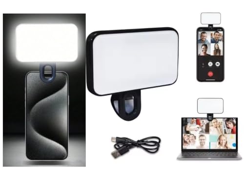 Image of FKU LED Cube Light with Clip - Type-C Rechargeable, Adjustable Brightness, Selfie & Video Lighting (Pocket Rechargeable Led Selfie Light)