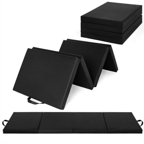 6x2FT Folding Gymnastics Mat, 2-Inch Thick 4-Fold Exercise Floor Mat for Home Gym, Portable Yoga Mat for Pilates, Aerobics, Martial Arts & Training by Garvee - Used condition - US$31.32
