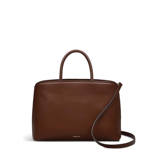 RADLEY London Womens Bow Street Leather Ziptop Multiway Grab Crossbody Shoulder Bag in Walnut Brown