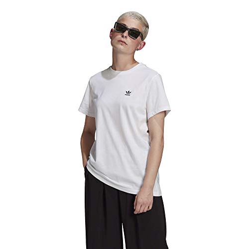 T-shirt adidas Trefoil blanc coupe loose en coton de taille MD pour homme
