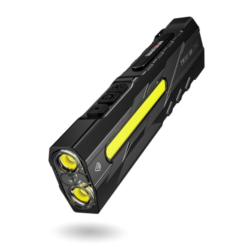 WARSUN T9PRO Pocket Flashlight Rechargeable, 1500 Lumen EDC Flashlight with Magnet Base and Clip,...
