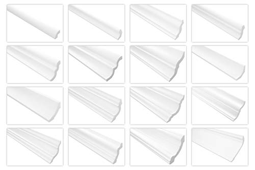 2 Mètres Moulure en Stuc XPS Stable Marbet Divers Modèles E-Leisten - E-16/96x96mm