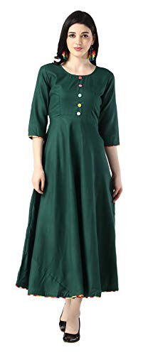 Image of DHRUVI TRENDZ Women Rayon Anarkali Kurta