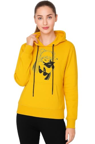 Image of Raves Womens Stylish Printed Hoodie | Trendy Cotton Fleece Hooded Sweatshirt for Women & Girls | Full Sleeve Winter Wear Pullover