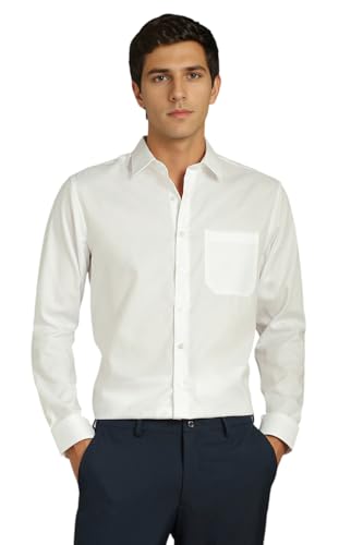 Image of Louis Philippe Men's Slim Fit Easy to Iron Everyday wear Premium Cotton Full Sleeve Solid Formal Shirt