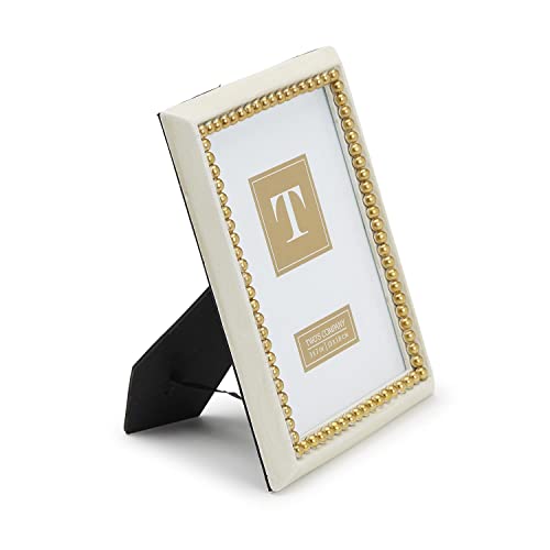 Two's Company Gold Beads 5" X 7" Photo Frame #TOP1