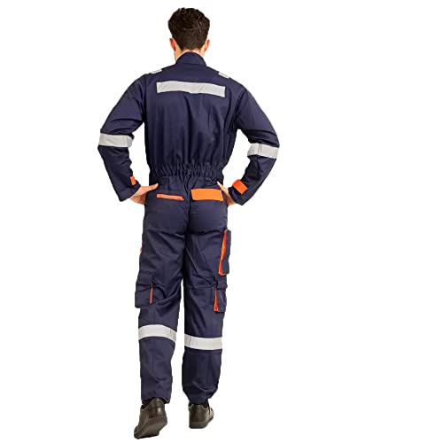 American Safety Men's European Style Coveralls Work Utility Coveralls Navy/Dark Blue
