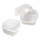 ZUNOXAZ 2 Stück Mikrowellen-dampfgarkorb Deckel und Tablett Platzsparend...
