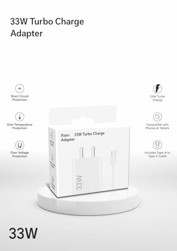 Image of Original 33 W Fast USB Type C Charger for xiaomi redmi Pro max,10 Pro,10 Pro max,Note 8,Note 8 Pro,Note 7, A1,mi A2, A3,Cellular Phones with Type -C Charging Data Cable
