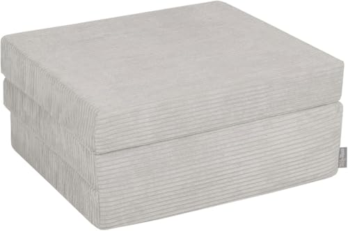 KiddyMoon Kinder Matratzen Aufklappen Aus Schaumstoff Kindermatratze Kleinkindmatratze Kinderzimmer Faltmatratze, Hellgrau