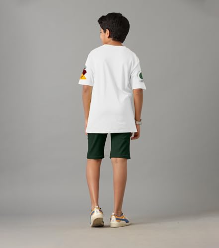 Image of KYDA KIDS Boys 100% Pure Cotton Premium Printed T-Shirt & Shorts Clothing Set | Soft Breathable Summer Wear | Stylish Casual Co-Ord Set for Boys