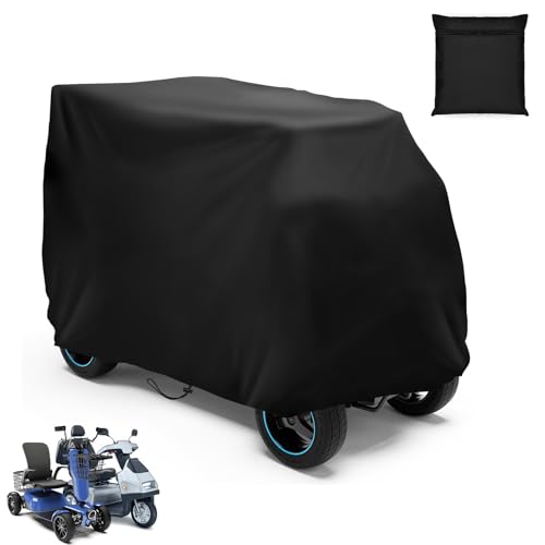 SIRUITON Opberghoes voor mobiele scooters, rolstoelhoes, waterdicht voor reizen, lichtgewicht elektrische stoelhoes, regenbeschermer tegen stof/vuil/sneeuw/regen/zonnestralen (140 x 66 x 91 cm)