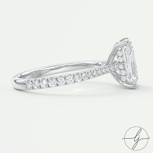 2.5 Ct Radiant Cut Moissanite Engagement Ring | 10K Solid Gold | Cathedral Ring | Hidden Halo | Promise Ring for Her2