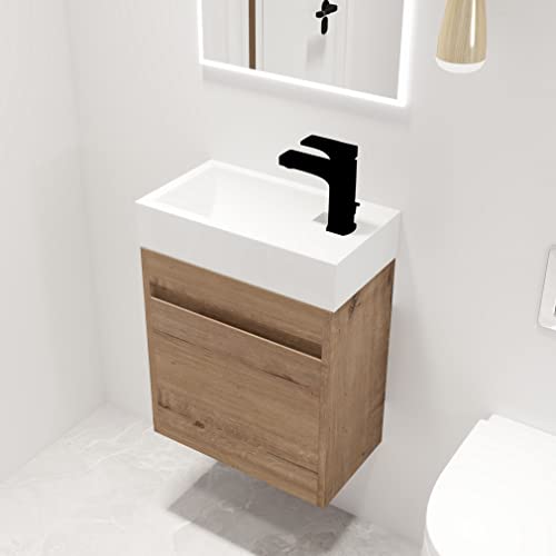 Malwee 18" Floating Bathroom Vanity with Sink, 18 Inch Single