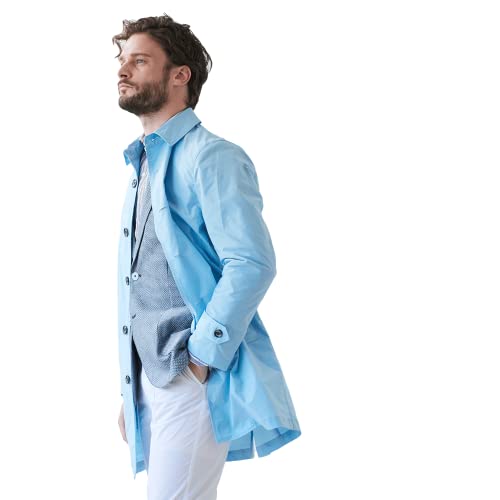 [ジーステージ] 撥水ストレッチステンカラースプリングコート580801 (サックス, 48)