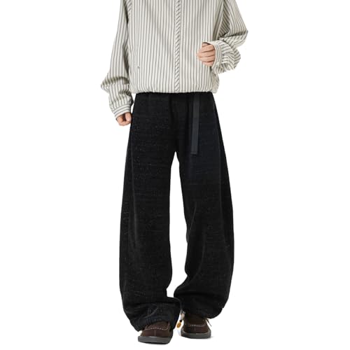 Seidarise Men's Men's Diagonal Stripe Wide - Leg Pants, Adjustable Belted Waist, Trendy & Comfortable for Casual Wear