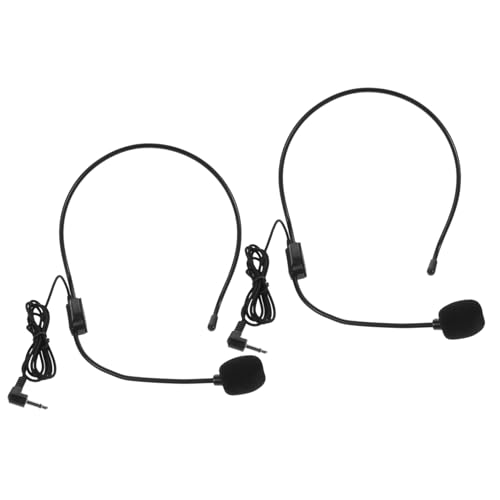 FUNOMOCYA 2Pcs Wired Headset Microphone for Voice Amplifier Unidirectional Vocal Mic for Professional Teaching Lectures and Performances Lightweight Comfortable Design