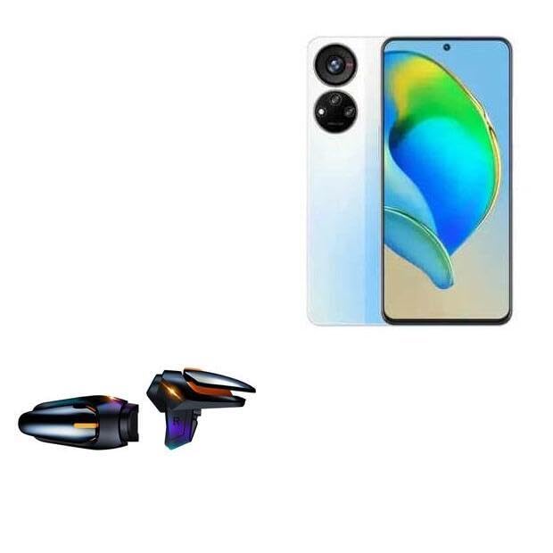 BoxWave Gaming Gear Compatible with ZTE Axon 40 SE - Touchscreen QuickTrigger Auto, Trigger Buttons Autofire Gaming Mobile FPS - Jet Black