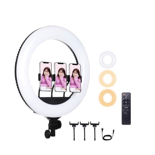 Image of GIFTMAX 18 Inch LED Ring Light BD 460 | 2 Color Modes & Dimmable Brightness | Remote Control | for YouTube, Makeup, Vlogging, Video Shoot, Live Streaming | Compatible with iPhone & Android