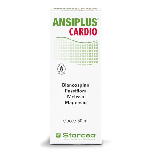 Stardea Ansiplus Cardio Gocce, Integratore Alimentare, Naturale, Funzione Cardiaca, Stress, Nervosismo, Benessere Mentale, Biancospino Passiflora Melissa Magnesio, 50 ml