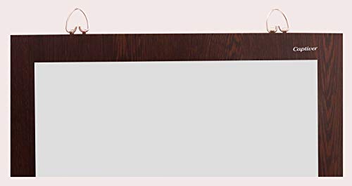 Image of Captiver Engineered Wood Frameless Wall Hanging Solid Base Mirror (65X34 CM,Wenge) Bathroom Fancy Rectangle Decorative Washbasin Living Room Rectangular Unframed