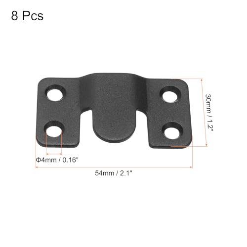 Image of uxcell 8 Pcs Flush Mount Bracket, 54 x 30mm Interlocking Photo Frame Hook Picture Hangers for Hanging Headboards Display Wall Mount Hardware, Black