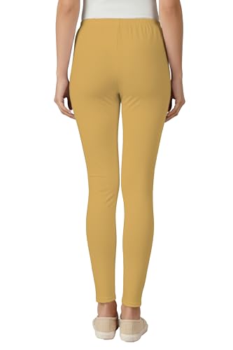 Image of Women's Cotton Lycra Ankle Length Leggings | Regular Rise, Soft 4 Way Stretch Fabric | Casual & Ethnic Wear