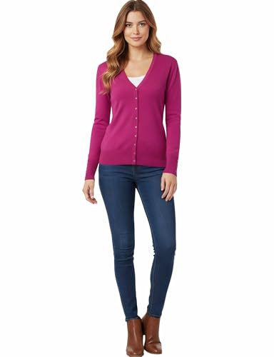 Image of Allsense Women's Long-Sleeve V-Neck Cardigan Sweater | Button Down, Lightweight Soft Knit