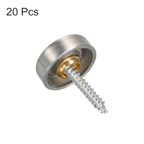 uxcell Tapas de Tornillo, 20 Piezas Diámetro 16mm - Tapa Redonda de Acero Inoxidable Satinado para Tornillos Decorativos miniatura 3