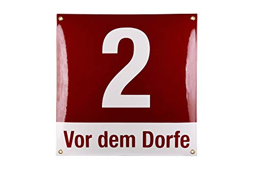 Numéro de rue personnalisé sur plaque de maison émaillée 30x30 signalétique durable